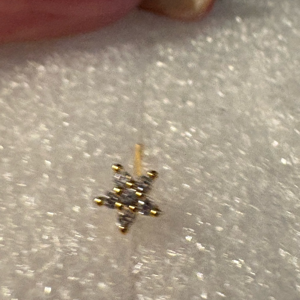 Nose Ring- Star Shape Stud 20G 14k Gold plated  L Bone Screw Shaped Nose Ring - Picture 6 of 7